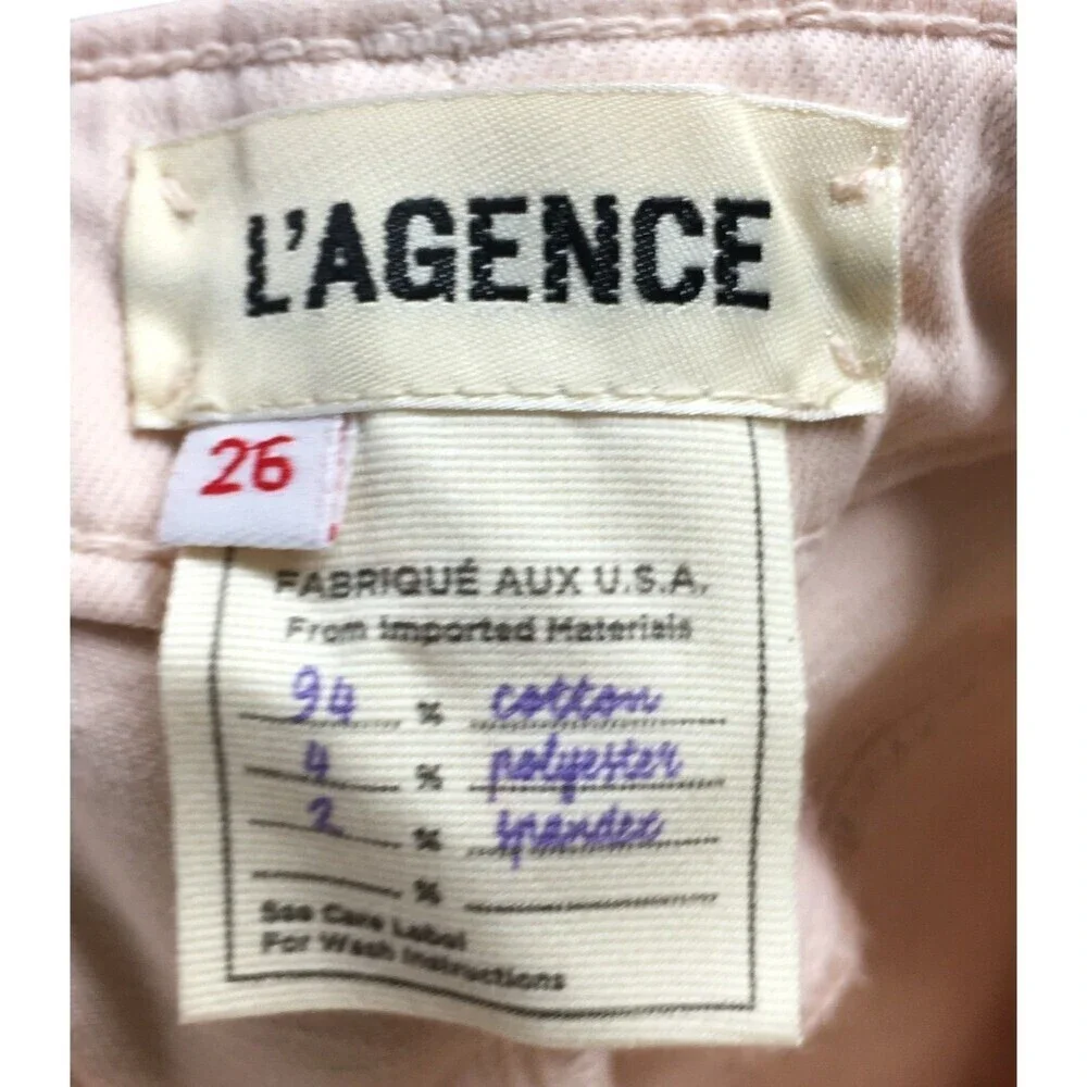 L'Agence Jeans Women's Size 25 Quartz Pink Margot Skinny Cotton Blend